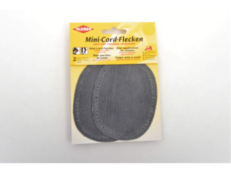 KLEIBER Mini patch thermocollant, fin velours côtelé, gris