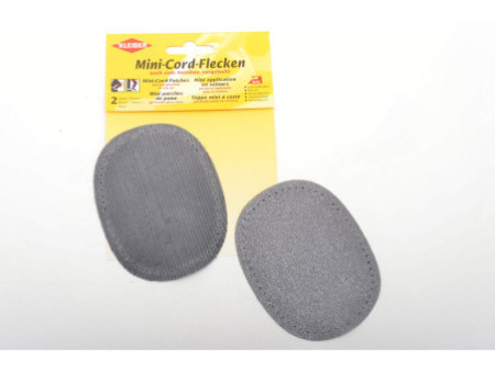 KLEIBER Mini patch thermocollant, fin velours côtelé, gris