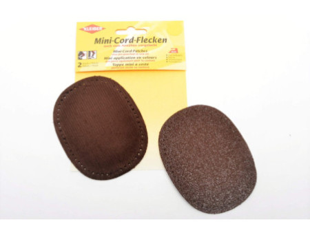 KLEIBER Mini patch thermocollant, fin velours côtelé, brun