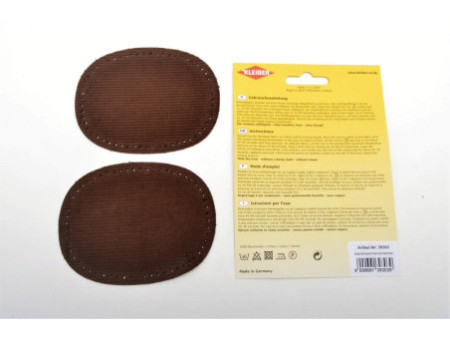 KLEIBER Mini patch thermocollant, fin velours côtelé, brun