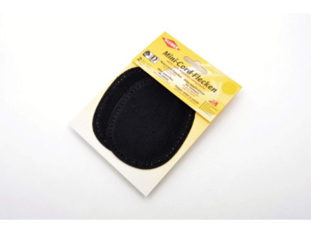 KLEIBER Mini patch thermocollant, fin velours côtelé, noir