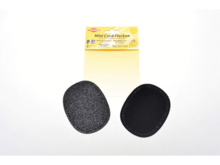 KLEIBER Mini patch thermocollant, fin velours côtelé, noir