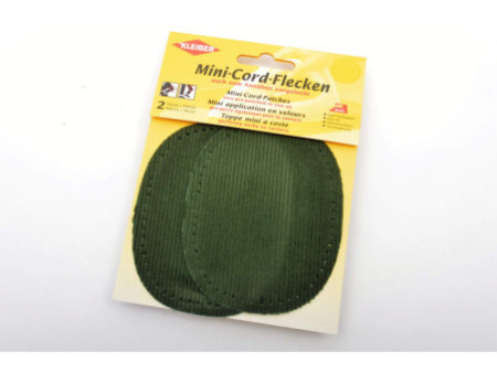 KLEIBER Mini patch thermocollant, fin velours côtelé, vert