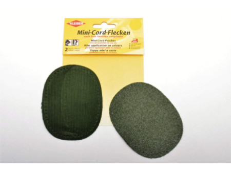 KLEIBER Mini patch thermocollant, fin velours côtelé, vert
