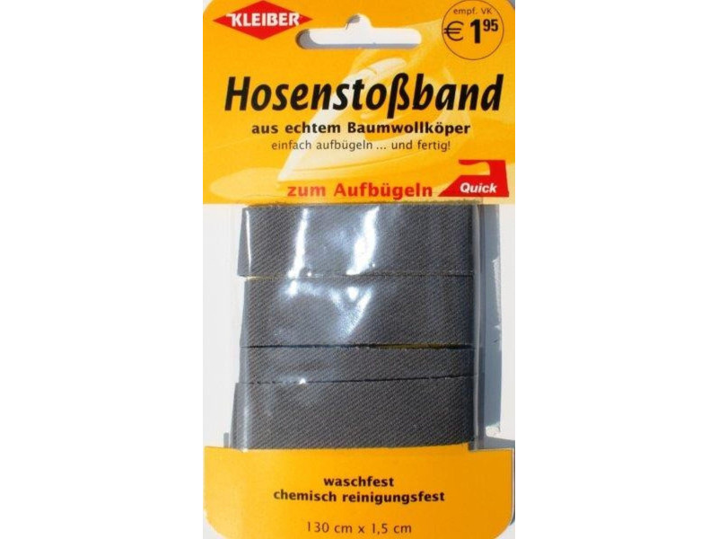 KLEIBER Ruban pour ourlet de pantalon, 1300 mm, gris foncé
