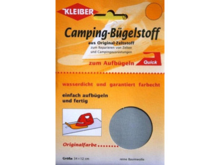 KLEIBER Tissu thermocollant de camping, 340 x 120 mm, gris