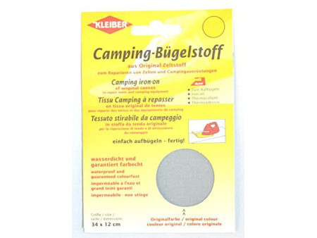 KLEIBER Tissu thermocollant de camping, 340 x 120 mm, gris