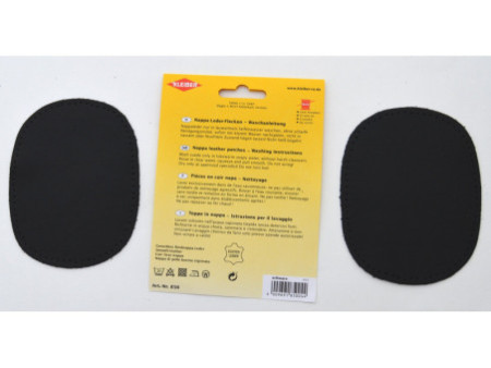 KLEIBER Patch en cuir nappa, 125 x 100 mm, noir