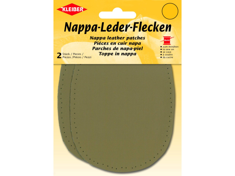 KLEIBER Patch en cuir nappa, 125 x 100 mm, beige