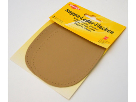 KLEIBER Patch en cuir nappa, 125 x 100 mm, beige