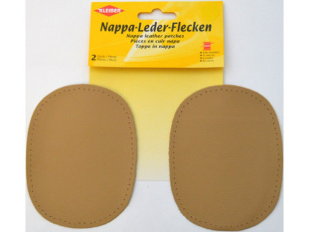 KLEIBER Patch en cuir nappa, 125 x 100 mm, beige