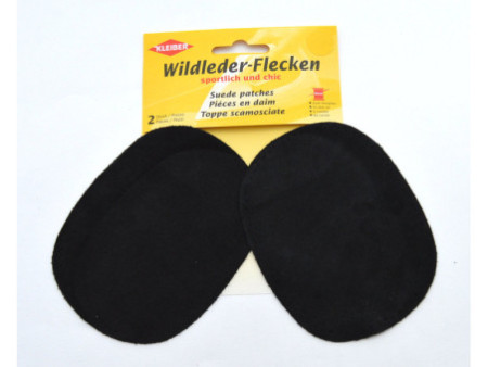 KLEIBER Patch à coudre en daim, 125 x 100 mm, noir