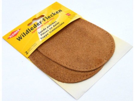 KLEIBER Patch à coudre en daim, 125 x 100 mm, brun foncé