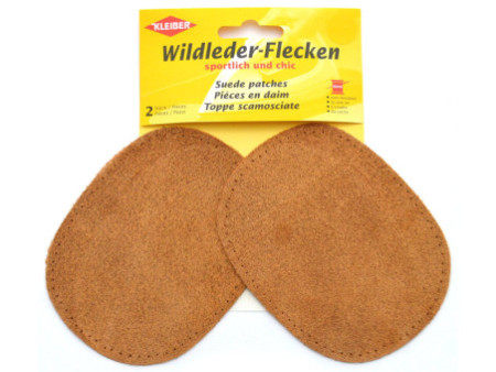 KLEIBER Patch à coudre en daim, 125 x 100 mm, brun foncé