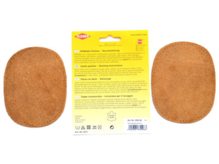 KLEIBER Patch à coudre en daim, 125 x 100 mm, brun foncé