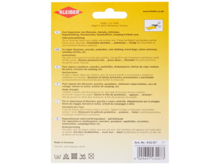 KLEIBER Patch d'extérieur, autocollant, 65 x 120 mm, noir