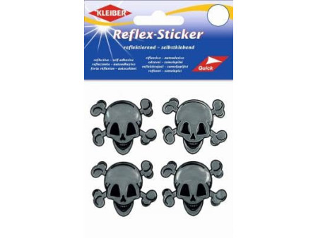 KLEIBER Sticker réflechissant 'tête de mort', argent