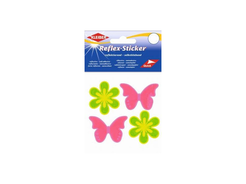 KLEIBER Sticker réflechissant 'Fleur & papillon' jaune/rose