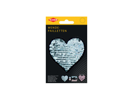 KLEIBER Coeur en sequins réversibles, rose-argent