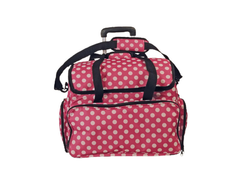 KLEIBER Valise pour machine à coudre 'POIS', rose/gris