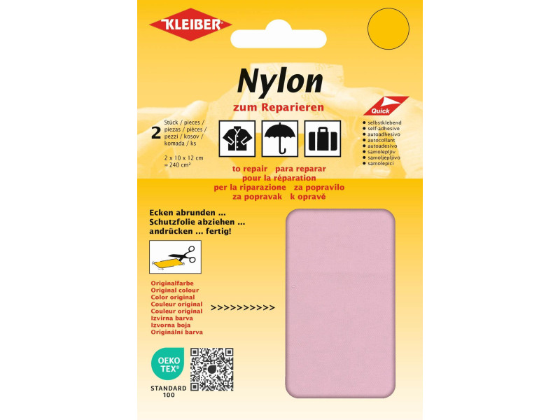 KLEIBER Pièce de réparation nylon, autocollant, rose