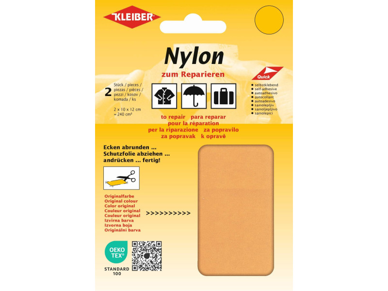 KLEIBER Pièce de réparation nylon, autocollant, abricot