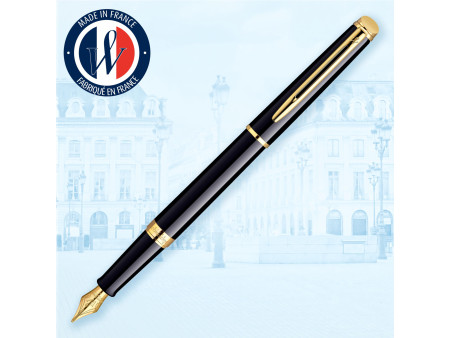 WATERMAN Stylo plume Hémisphère, vernis noir G.C.