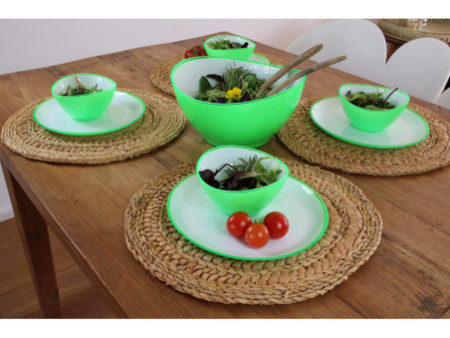 Linden Berg Set d'assiettes de table, ovale, set de 2, vert