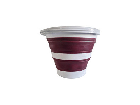 Linden Berg Seau, pliable, rond, 10 litres, bordeaux/blanc