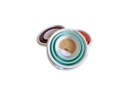 Linden Berg Seau, pliable, rond, 10 litres, gris/blanc