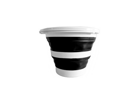 Linden Berg Seau, pliable, rond, 10 litres, noir/blanc