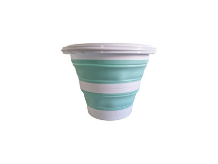 Linden Berg Seau, pliable, rond, 10 litres, bleu/blanc