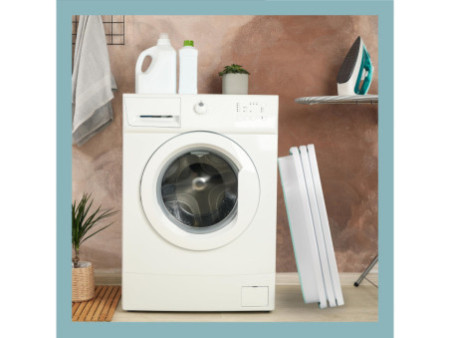 Linden Berg Corbeille à linge, pliable, pétrole/blanc