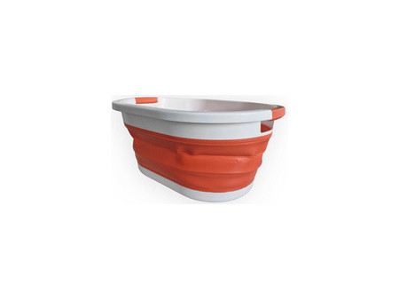 Linden Berg Corbeille à linge, pliable, orange/blanc
