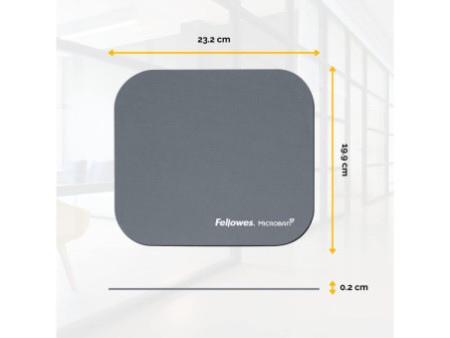 Fellowes tapis de souris Micoroban, en néoprène, argent