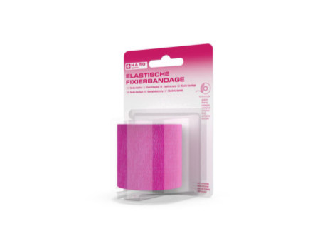 HARO Bande de fixation élastique, 50 mm x 4,5 m, rose vif