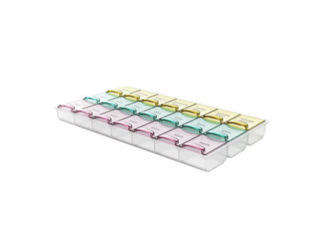 HARO Pilulier semainier, pour 7 jours, 3 cases, multicolore