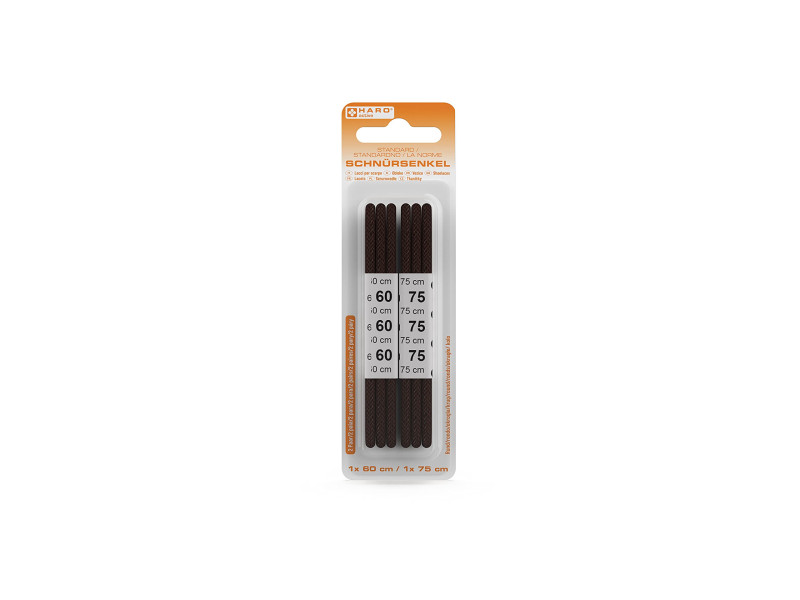 HARO Lacets Standard, rond, 600/750 mm, marron foncé