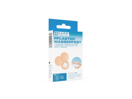 HARO Pansement imperméable, rond, couleur chair, pack de 20
