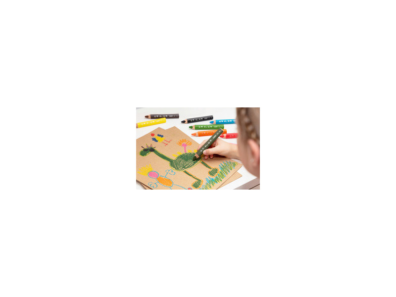 BIC KIDS Crayon de couleur multi-surfaces, étui carton de 6