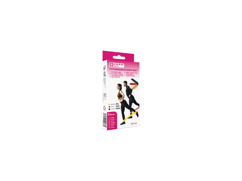 HARO Set de bandes de fitness, léger - medium, set de 3