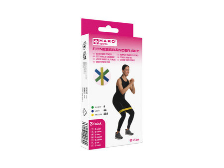 HARO Set de bandes de fitness, léger - medium, set de 3