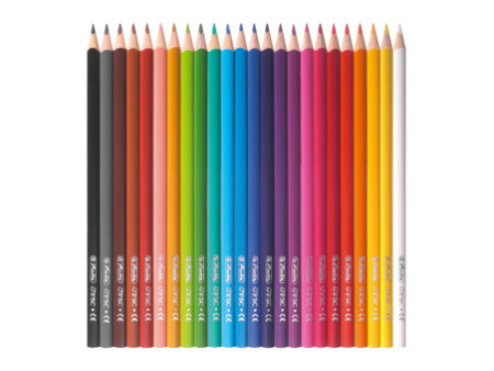 herlitz Crayons de couleur triangulaires, étui carton de 24