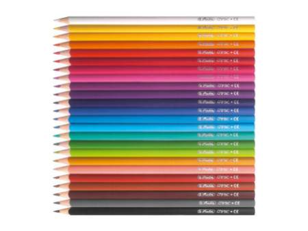 herlitz Crayons de couleur triangulaires, étui carton de 24