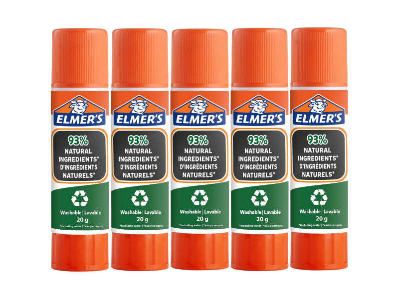 ELMER'S Bâton de colle Pure Glue, 20 g, blister de 5