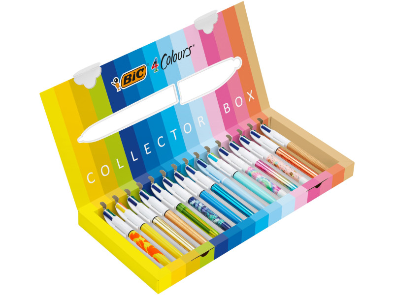 BIC Stylo à bille 4 Colours, Collector Box, set de 15