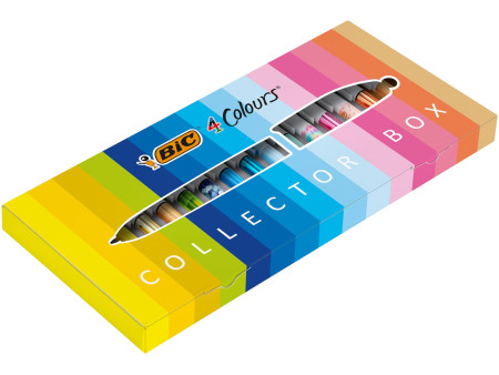 BIC Stylo à bille 4 Colours, Collector Box, set de 15