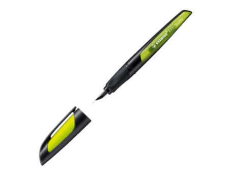 STABILO Stylo plume EASYbuddy M, droitiers, noir/citron vert