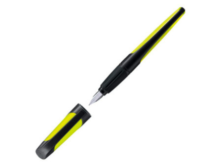 STABILO Stylo plume EASYbuddy M, droitiers, noir/citron vert