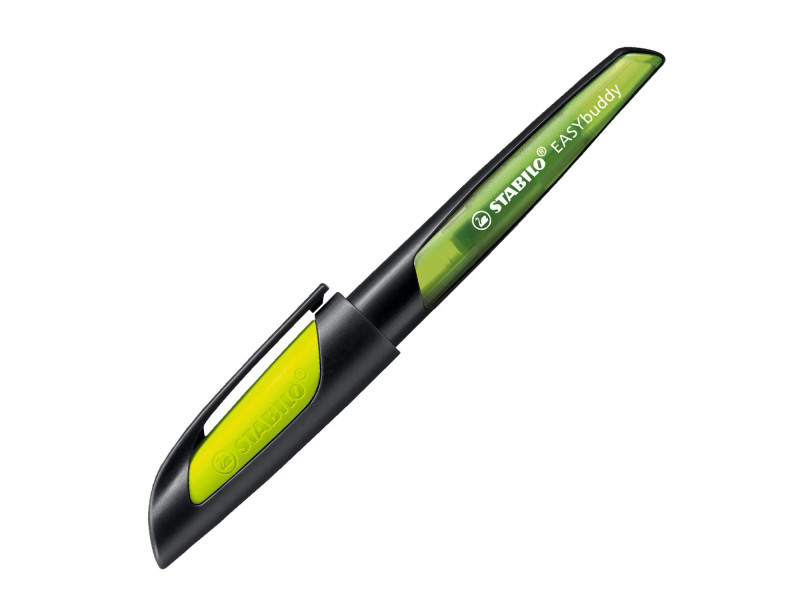 STABILO Stylo plume EASYbuddy A, droitiers, noir/citron vert